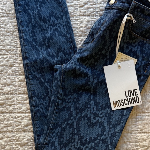 Love Moschino Dark Blue Patterned Skinny Jeans